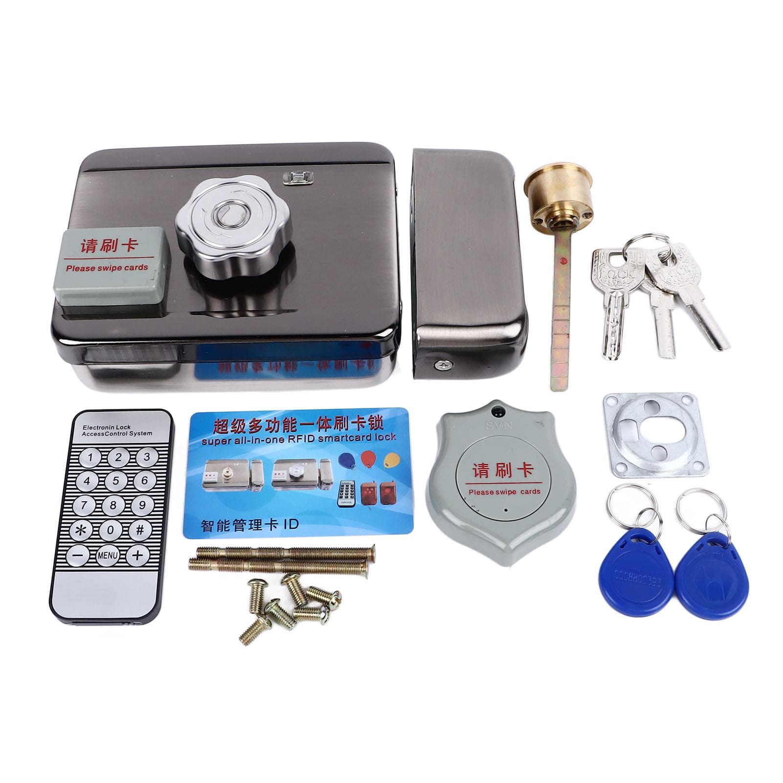 Remote Control Door Lock Anti Theft Efficient Safe Silent Motor Stainless Steel for Home Apartment
