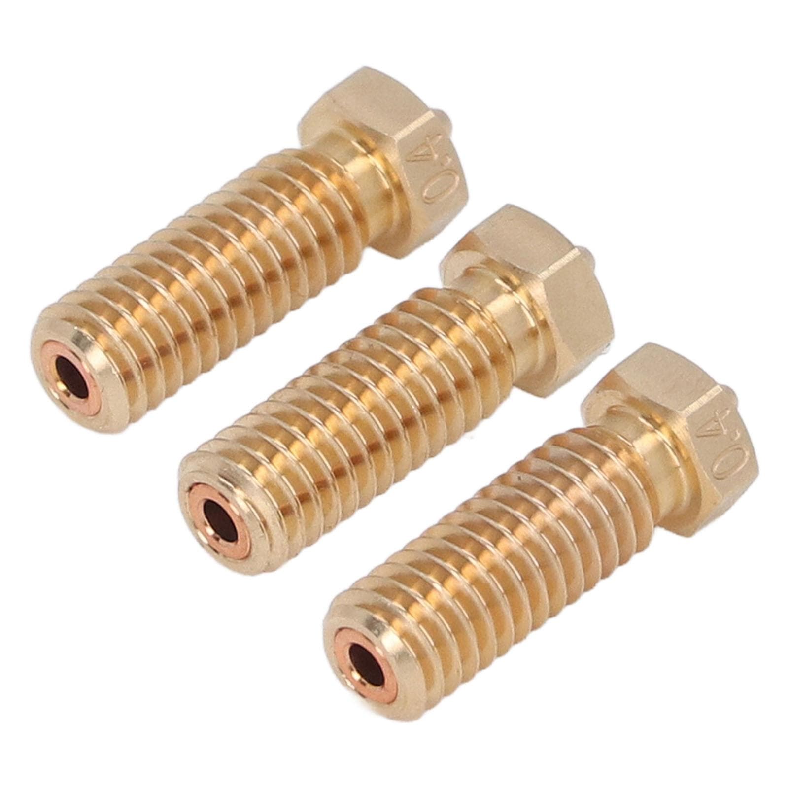 3Pcs Volcano Nozzle Kit Set Brass High Speed Print Head 1.75mm Long Filament for 3D Printer
