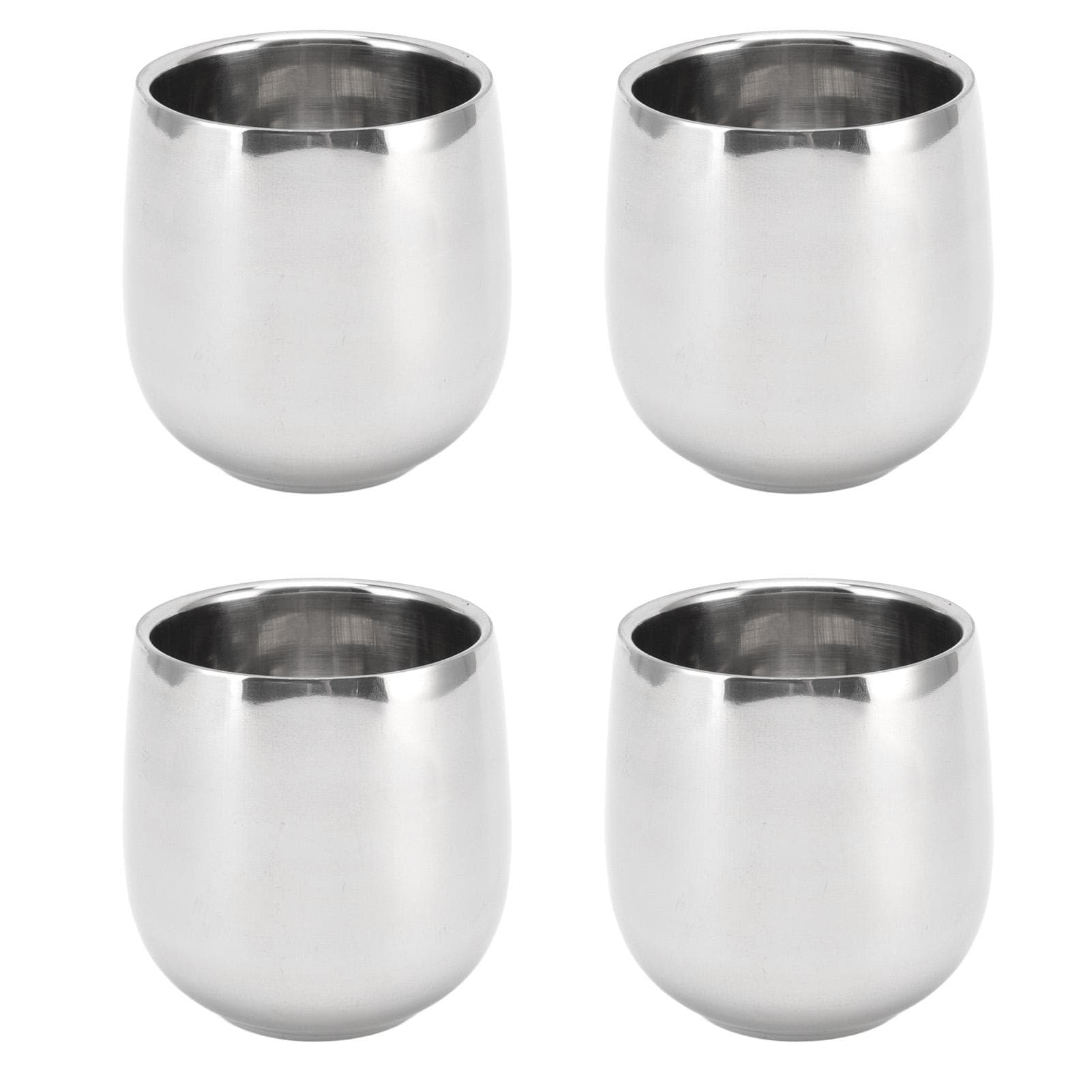 4PCS Coffee Cup Stainless Steel Double Wall Insulation Prevent Scalding Curved Cup 200ML L(for 6.5-9kg)