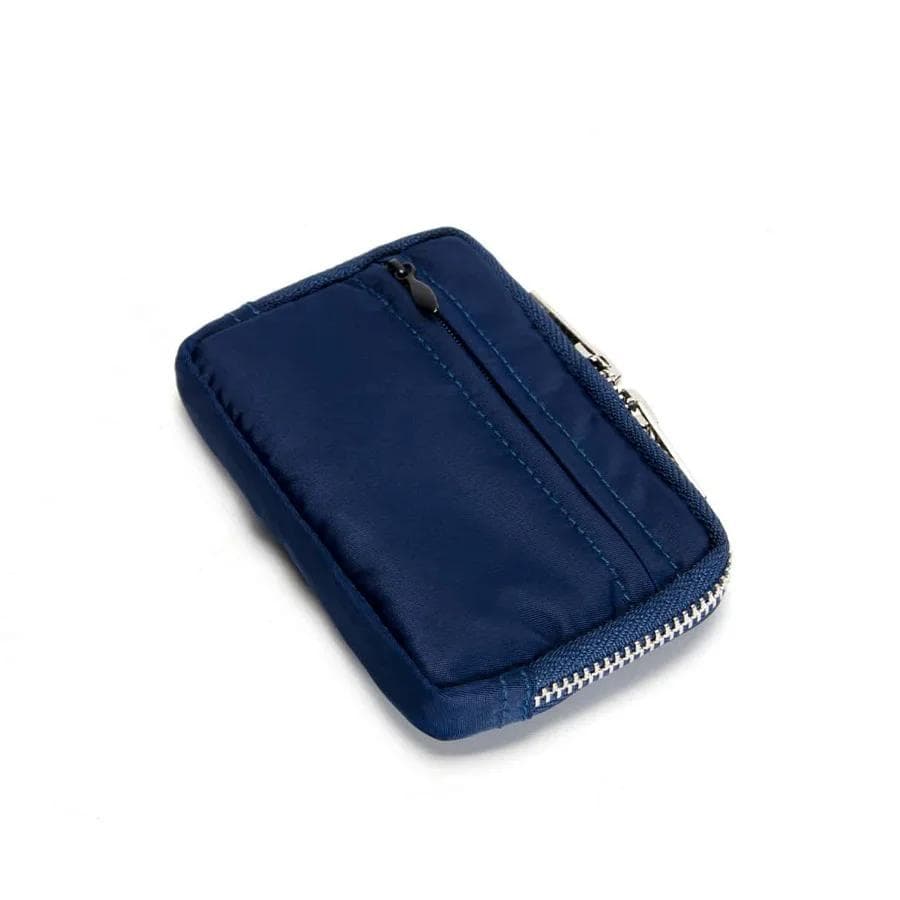 Men Wallet Earbuds Storage Bag Credit Card Holder Case for Journey Bank Card Organizer Zipper Coin Purse dark blue