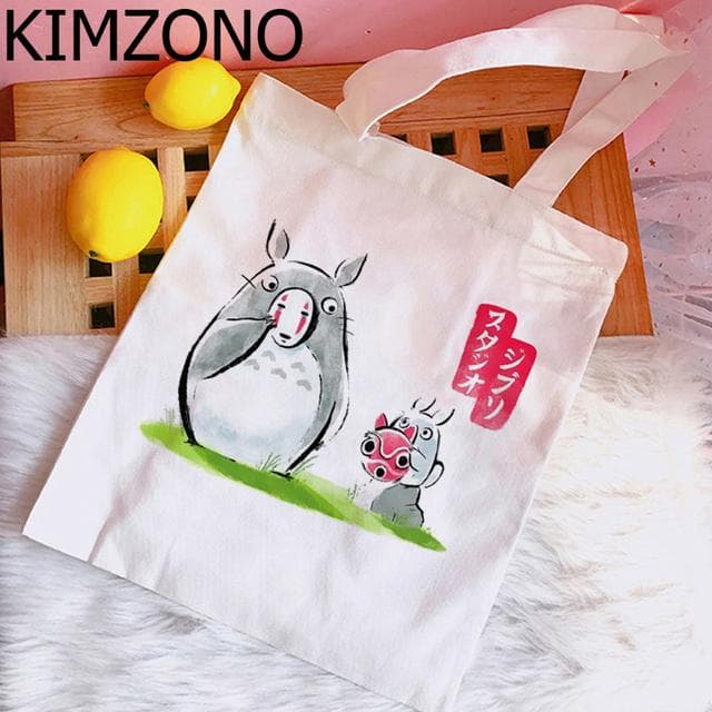 Studio Ghibli Totoro Spirited Away shopping bag bolso reusable jute bag canvas bolsa bag sacola jute boodschappentas cloth 24*26cm