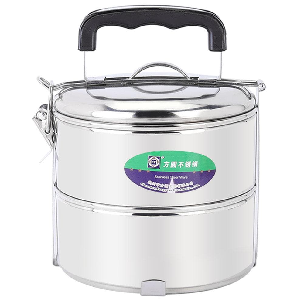 Multilayer Thick Stainless Steel Lunch Box Food Container for Home Office Picnic School Use2 Layers 2 Tier