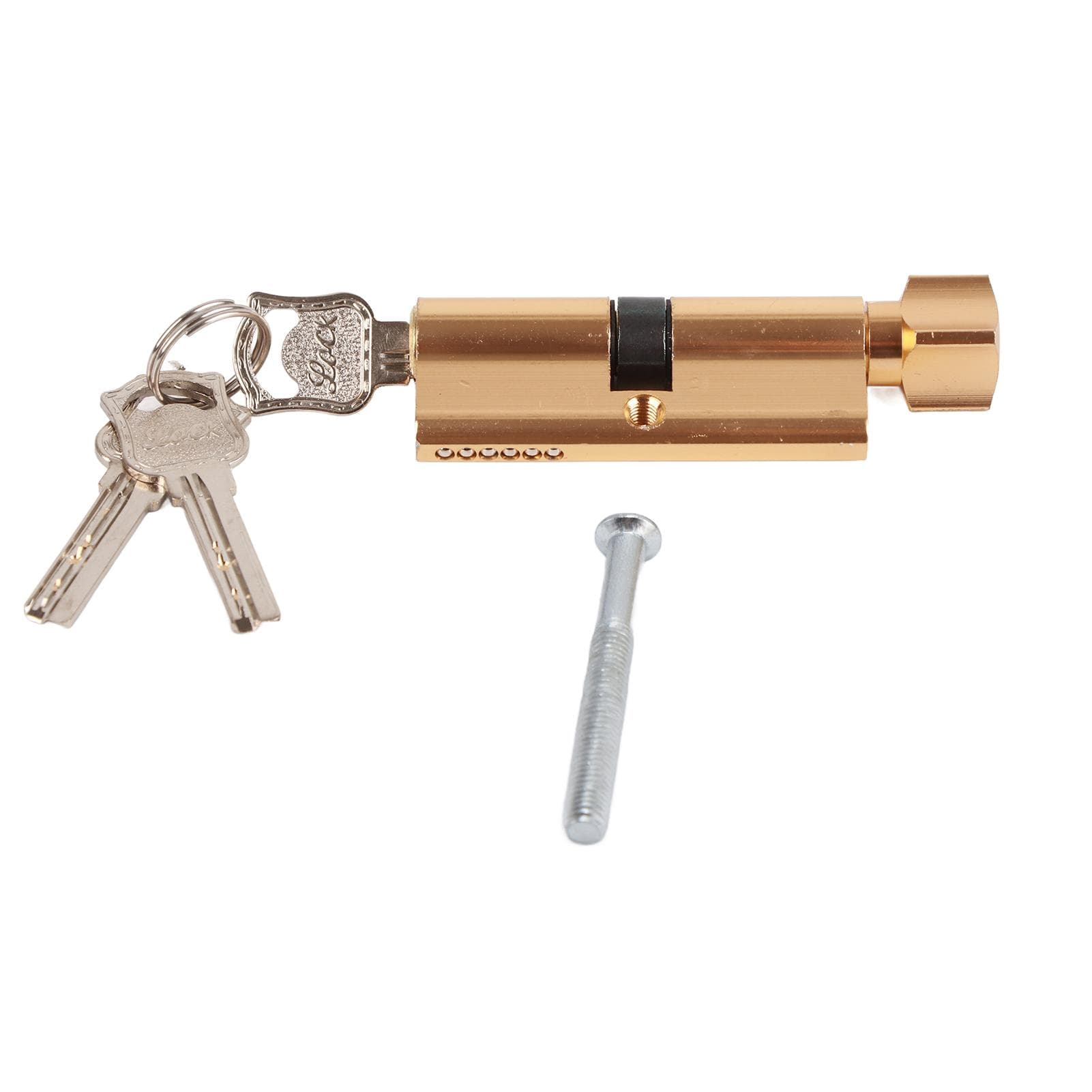 Cylinder Lock Door Locker Core Home Security System Tool Aluminum with Key for Cabinet Mailbox gold