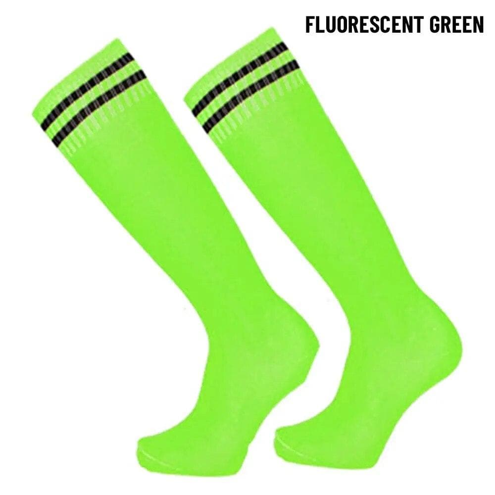 1 Pair Sports Football Socks Non-slip Grip Football Socks Children Outdoor Running Fitness Socks fluorescent yellow