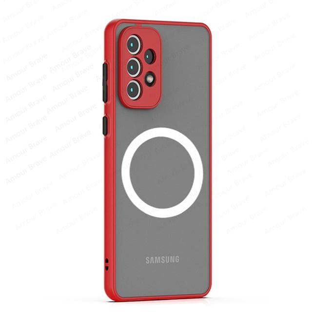 For Magsafe Shockproof Cases For Samsung Galaxy A53 5g A52 A12 A13 A51 A71 A32 Magnetic Charging Cover For Samsung A52s A33 Case A12 4G red