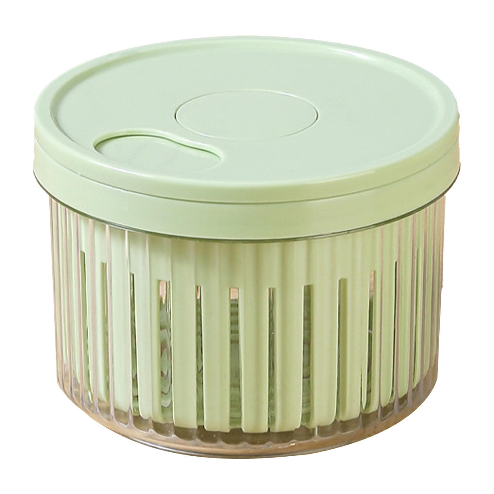 Fruit Vegetable Container Round Shape Multifunctional Plastic Scallion Storage Box Green green