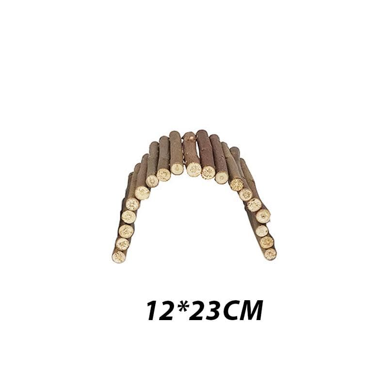 Small Pet Molar Willow Branch Rabbit Accessories Hamster Molar Supplies Totoro Climbing Ladder Fence Arch Bridge Toy D9106