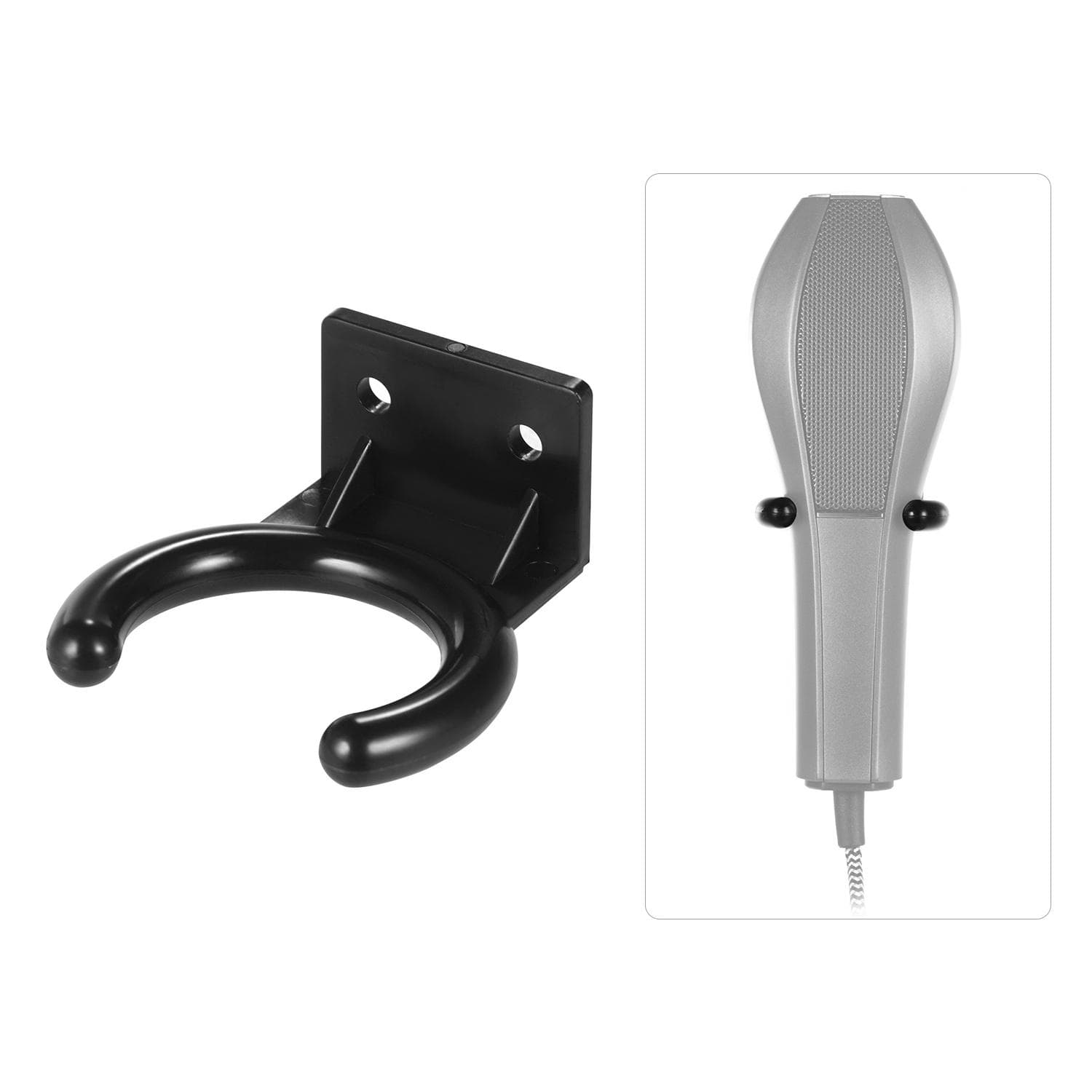 Wireless Microphone Hanger Mic Wall Mount Holder Hook Clamp Plastic Material Black black