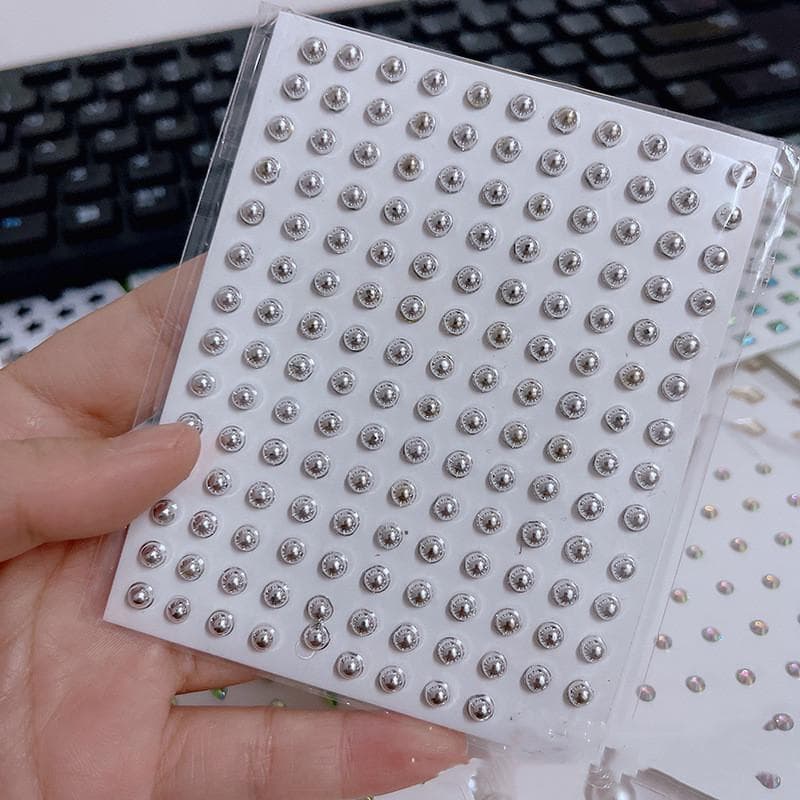 1pc Laser Diamond Crystal Tattoo Sticker DIY Face Eyes Makeup Rhinestone Stickers Disposable Acrylic Pearl Sticker Self-adhesive