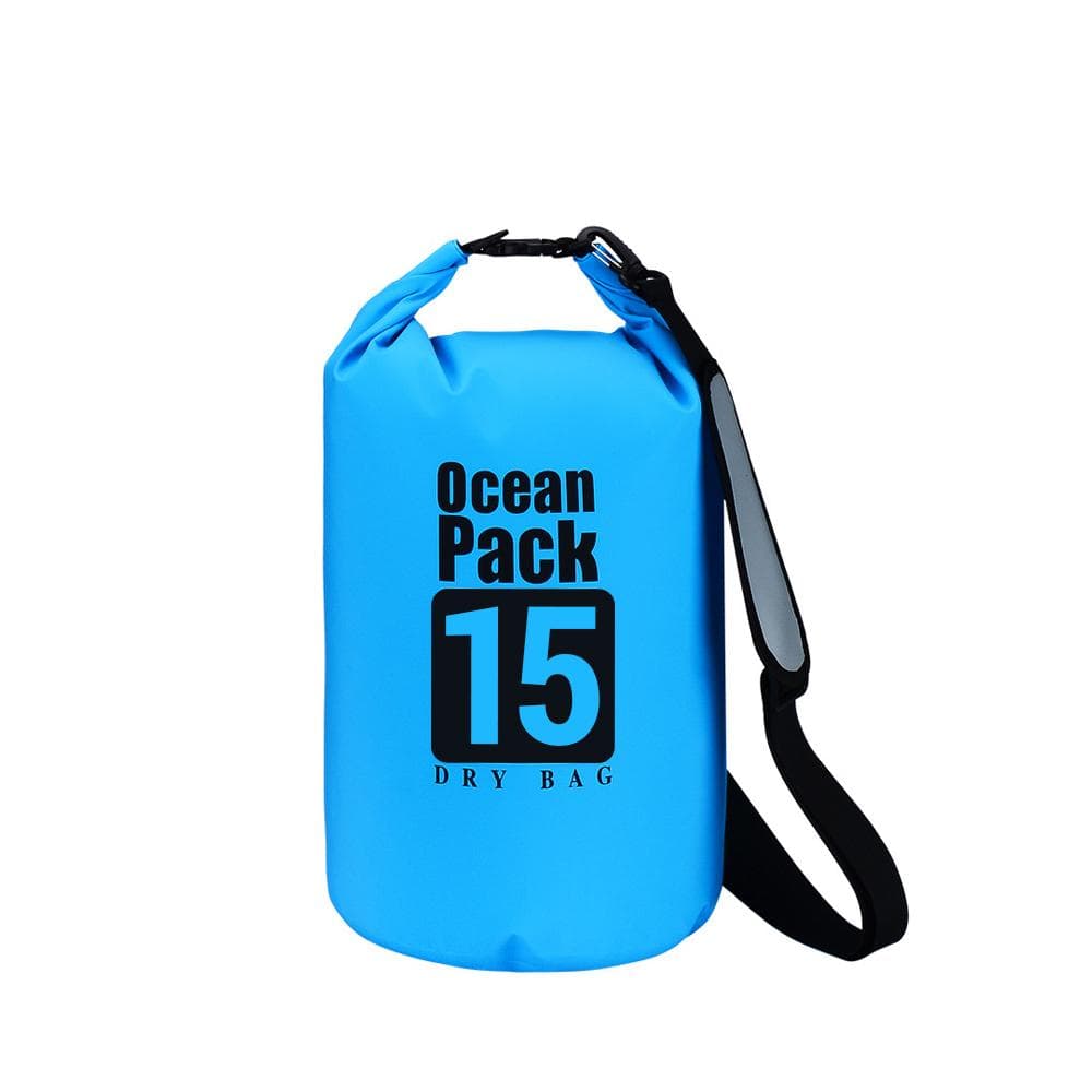 Dry Bag Backpack Waterproof Shoulder Bag Swimming Bag Camping Bag Stream Tracing Bag Drifting 15L shoulder bag blue