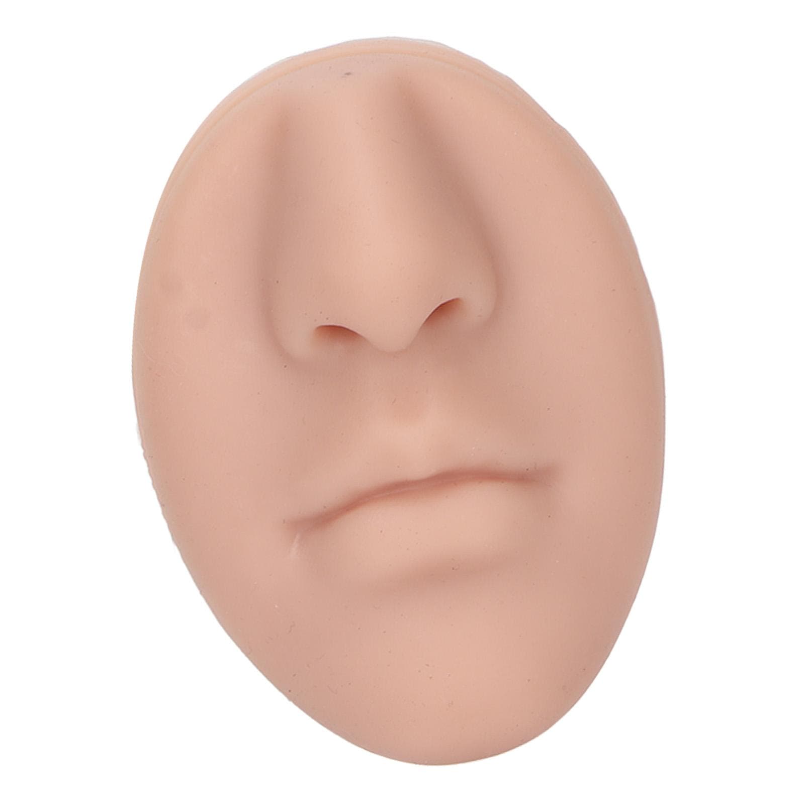 Silicone Nose Model with Mouth Flexible Elastic Reusable Piercing Silicone Nose Model for Beginners