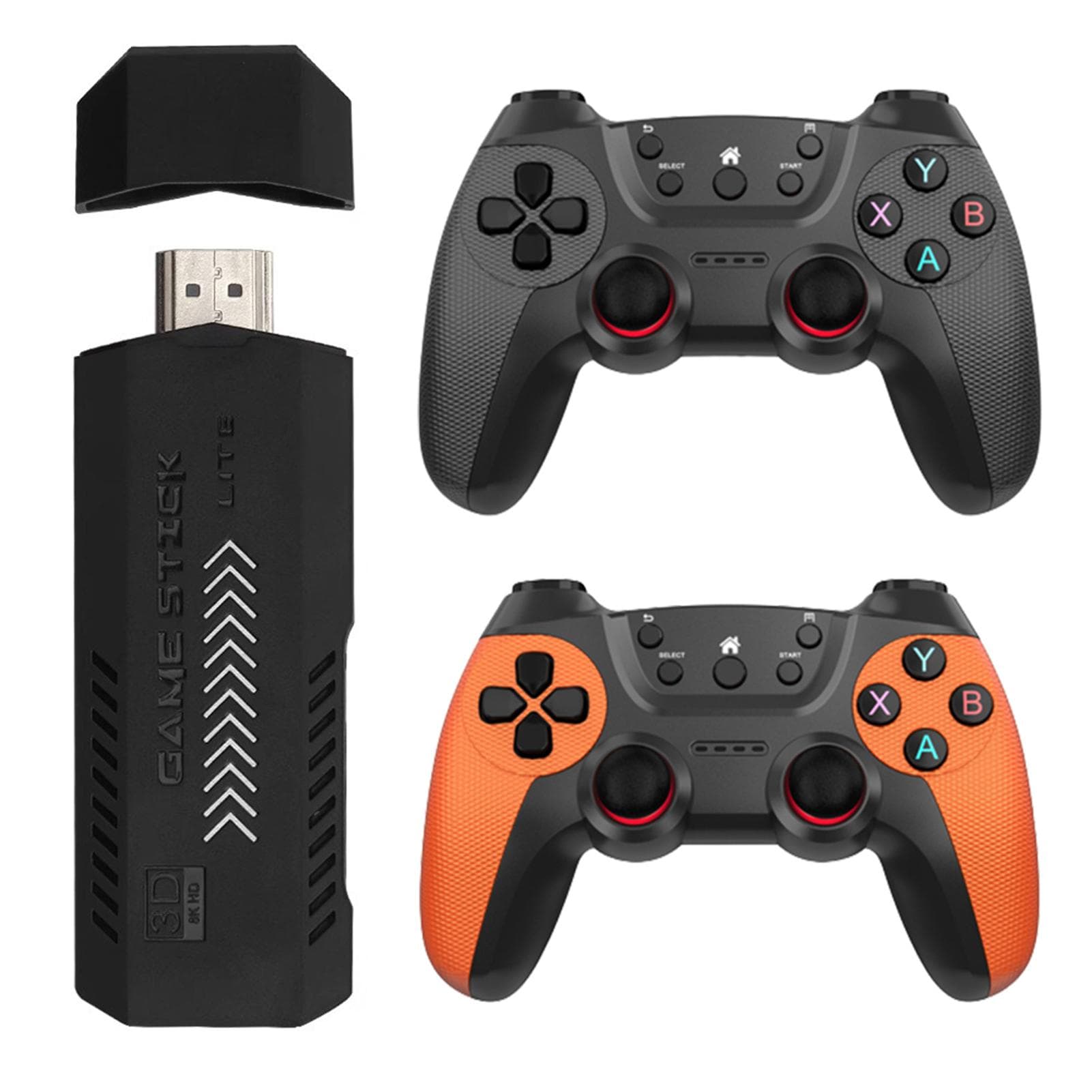 Wireless Gaming Console Stick with 2.4GHz Controller and 3D Rocker for Plug-and-Play TV Gaming 64G