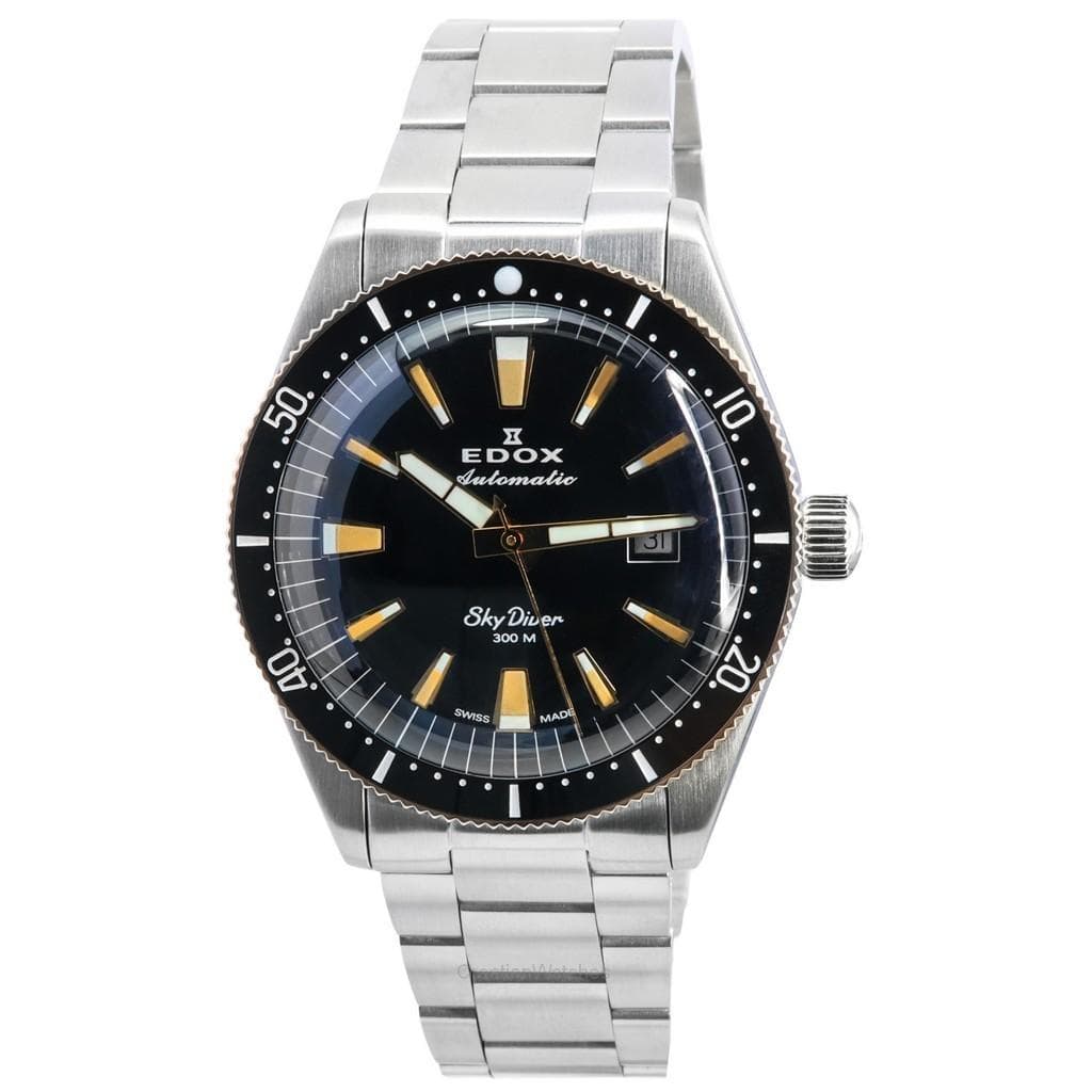 Edox Skydiver Limited Edition Black Dial Automatic Diver's 80126357RNMNIRB 300M Men's Watch black
