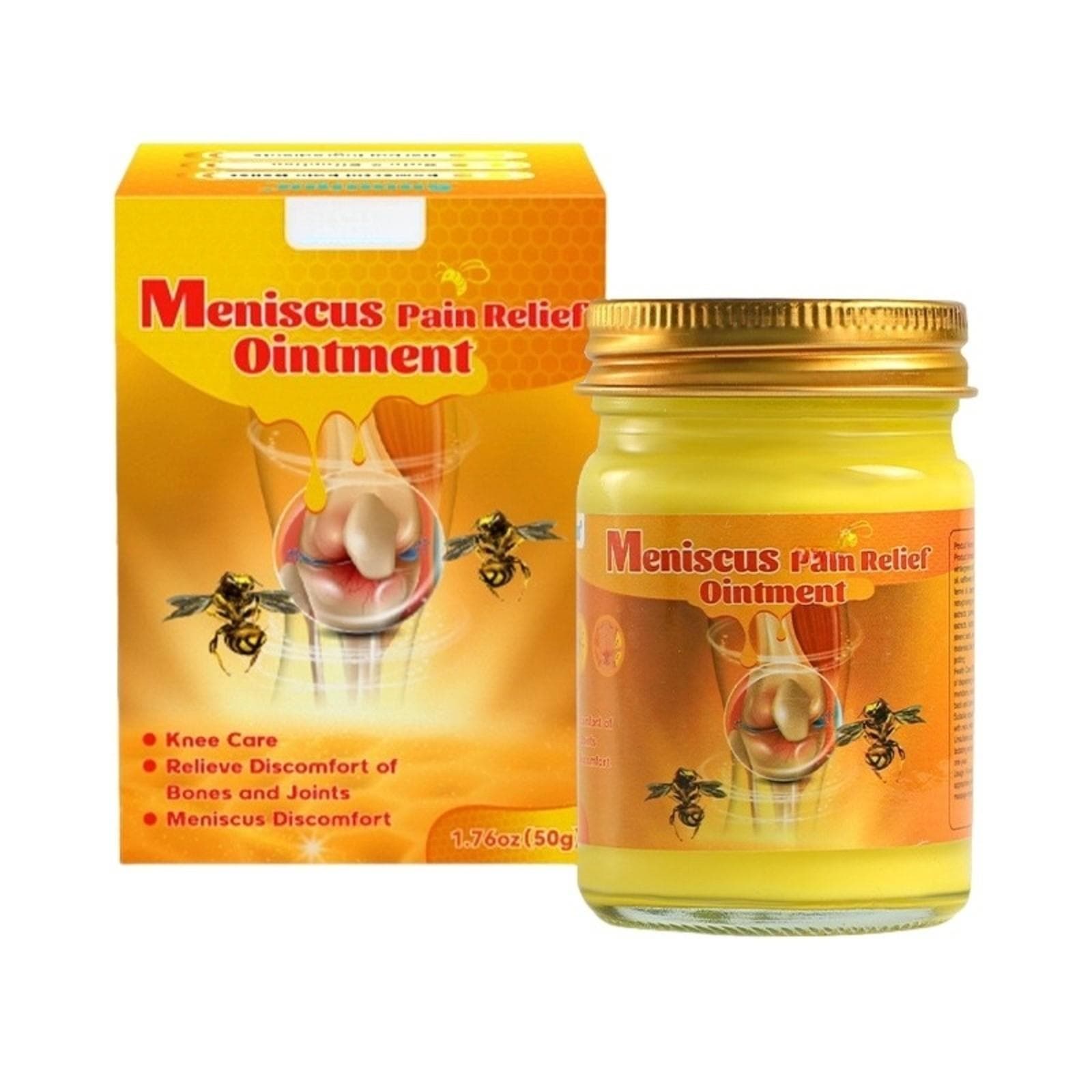 Bee Glass Bottle Pain Relieving Cream, Large Capacity 50g, Joint Discomfort One Size