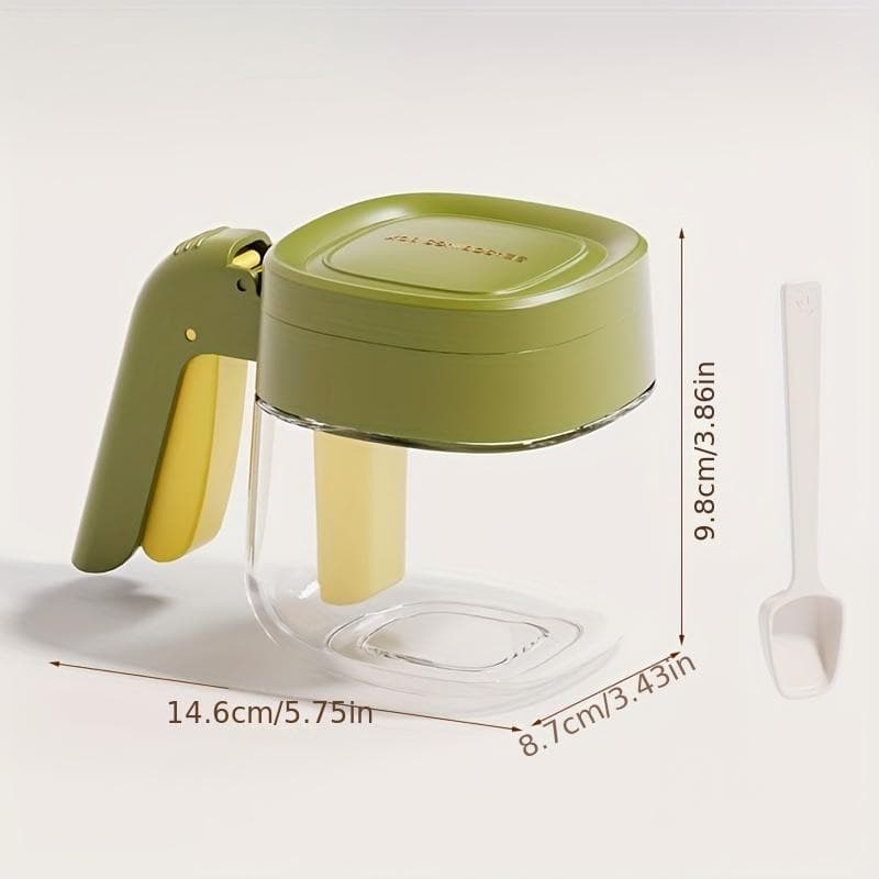 1pc Glass Seasoning Box, Kitchen Seasoning Combination Set, Seasoning Jar, Seasoning Bottle, Seasoning Jar, Opening and Closing Salt Jar green