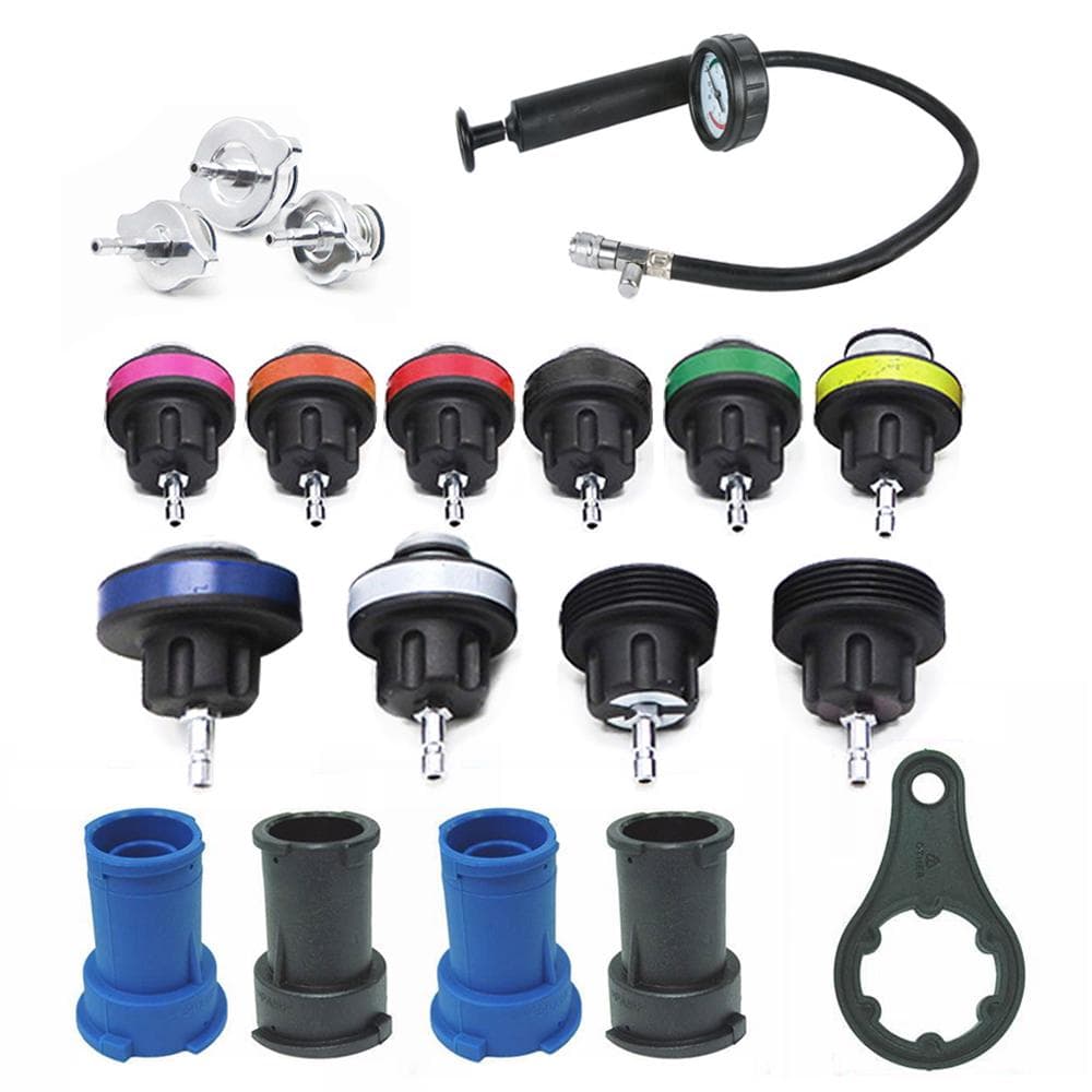 18pcs Radiator Leak Detector Car Cooling System Tester Auto Repairing multicolour