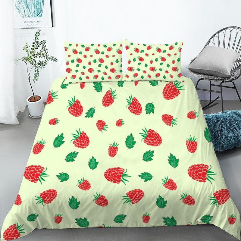 Fruit Bedding Set Full Queen Size For Kids Adults Lemon Watermelon Print Duvet Cover Set Quilt Cover Pillowcases Bedroom Decor 155x215cm 3pcs