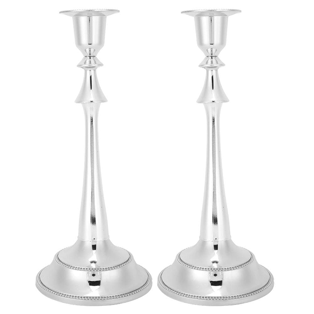 2Pcs Innovative European Style Single Head Candlestick Candle Holder Home Wedding DecorationSilver