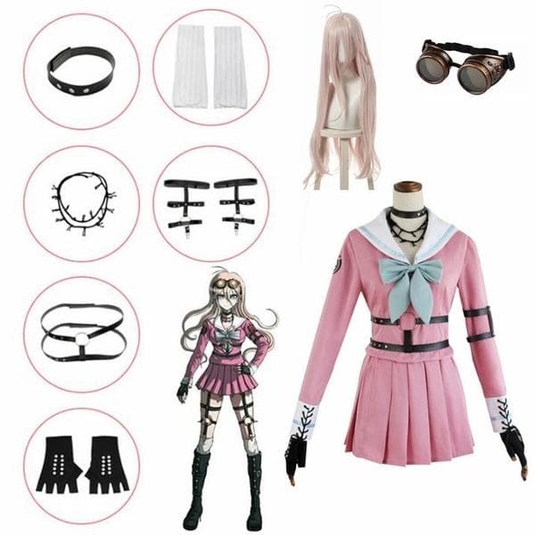 Danganronpa Cosplay Costume V3 Killing Harmony MIU Iruma High School Uniform Suit Outfit S pink