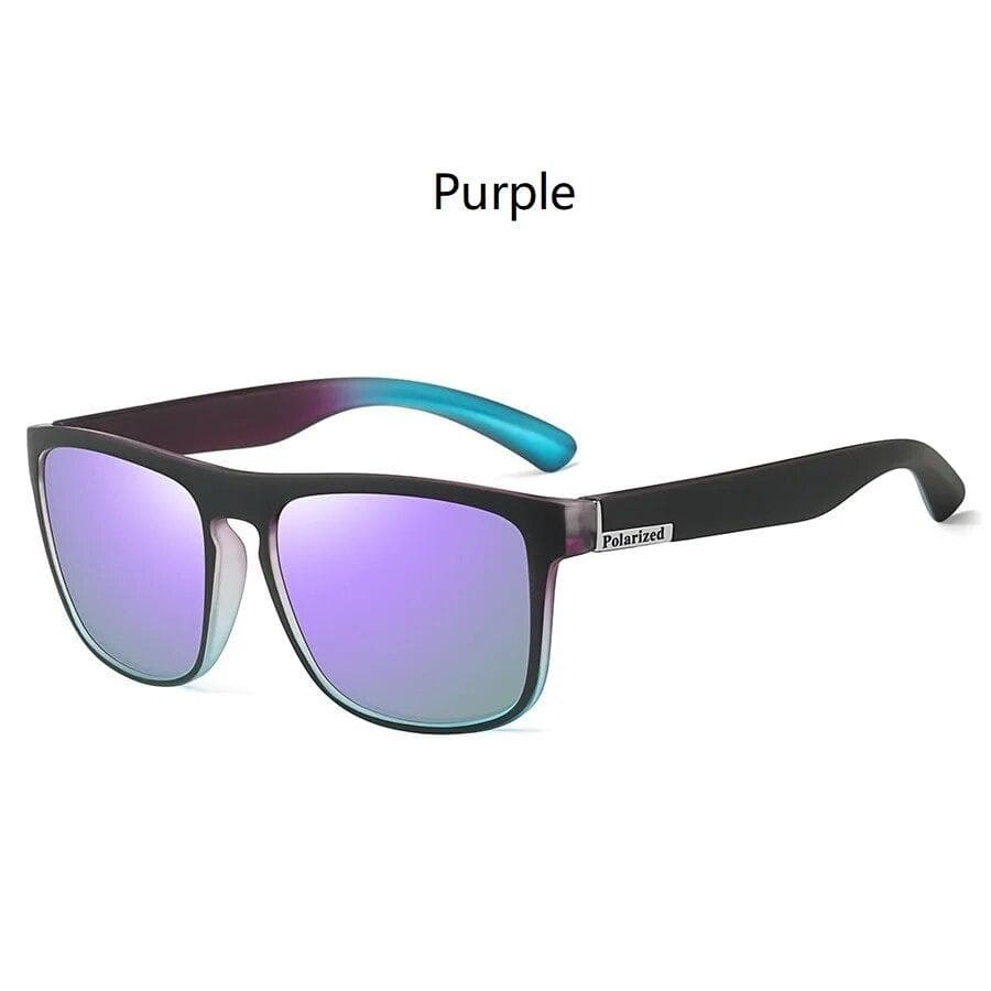 Fashion Purple Sunglasses UV400 Protection Retro Square Frame for Men Women Sport Driving Fishing Gradient Lens