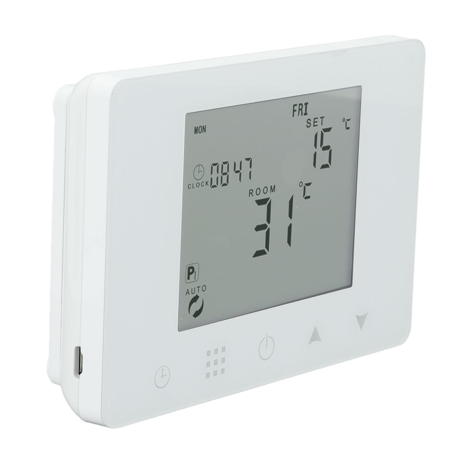 Wireless RF Temperature Controller Programmable LCD Backlit Display Smart Electric Heating