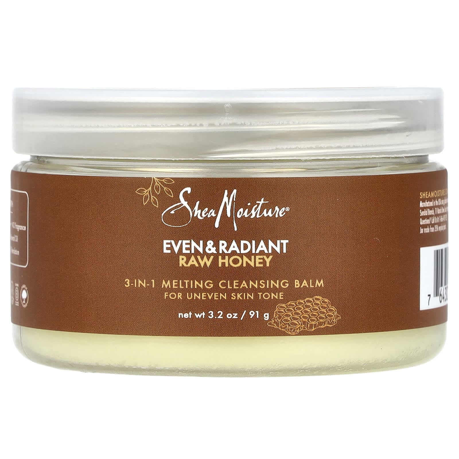 SheaMoisture, Even & Radiant with Honey, 3-In-1 Melting Cleansing Balm, 3.2 oz (91 g)