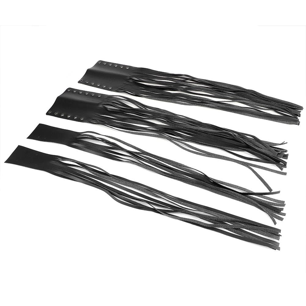 Universal Hand Grips Tassel Fringe Wrap Cover Motorcycle Brake Clutch Lever Streamer 78in 1in Fit black