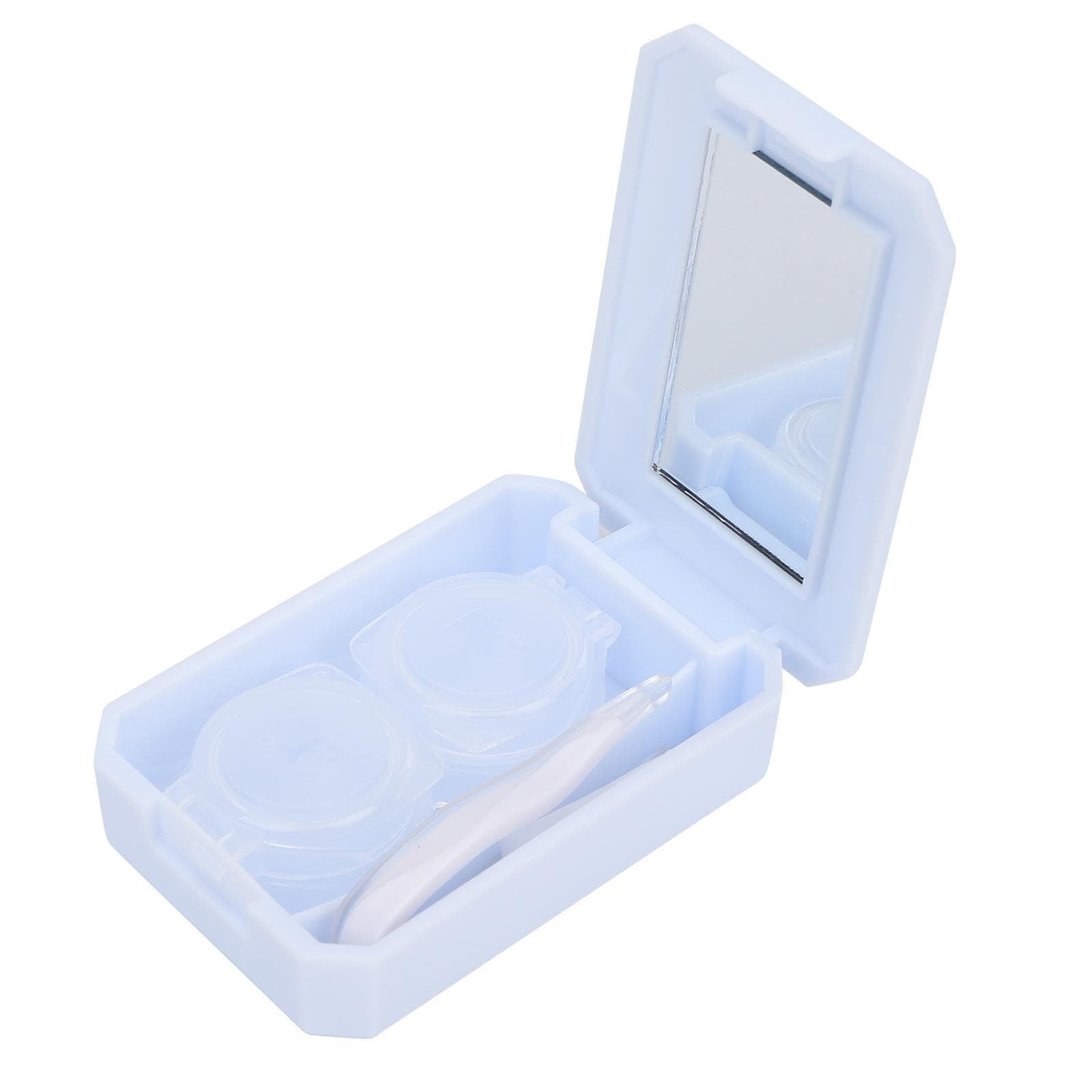 Contact Lens Box Contact Lens Soak Storage Container with Mirror Tweezer Stick Remover ToolGreen blue