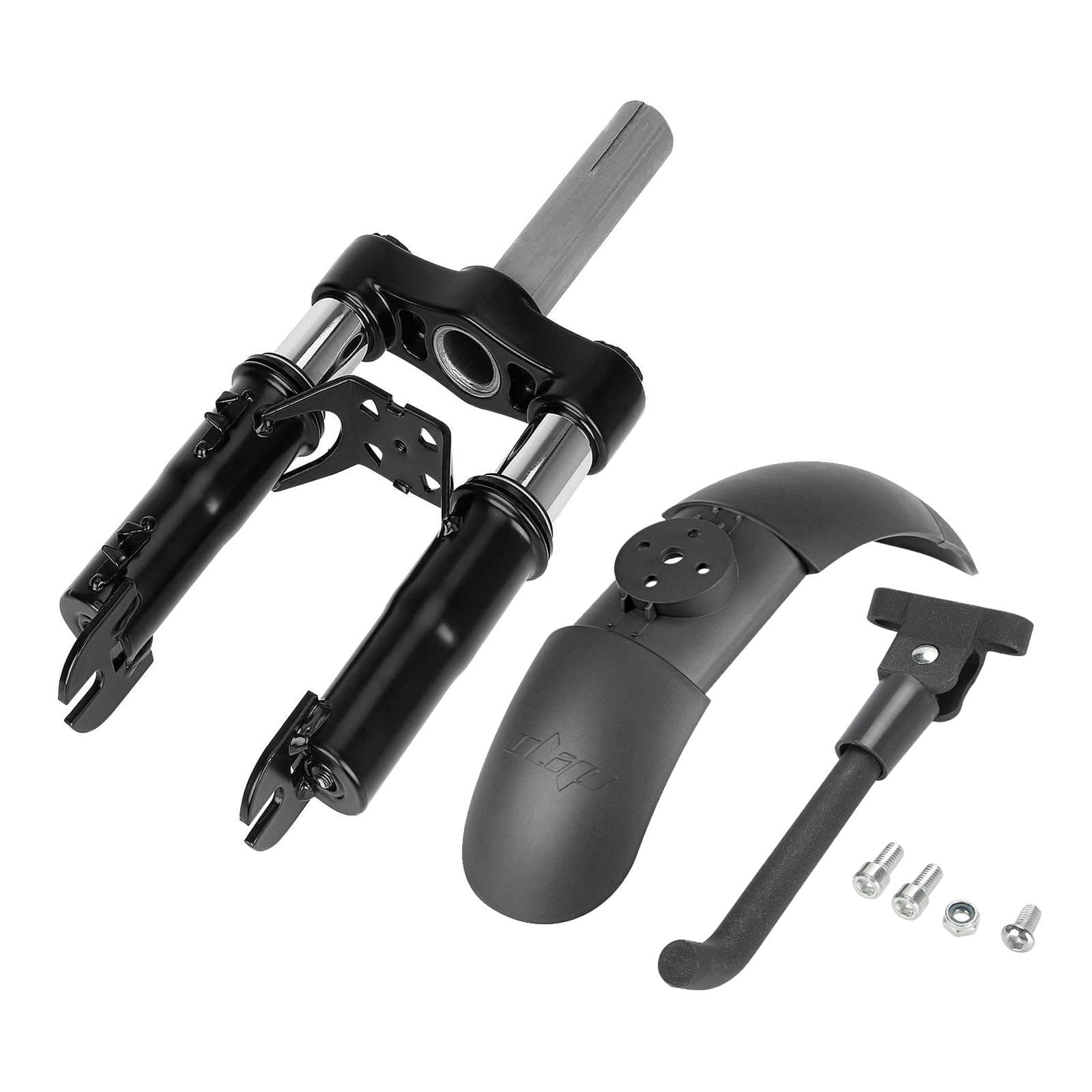 Front Suspension Kit Electric Scooters Fork Shock Absorption Parts with Front Mudguard and black