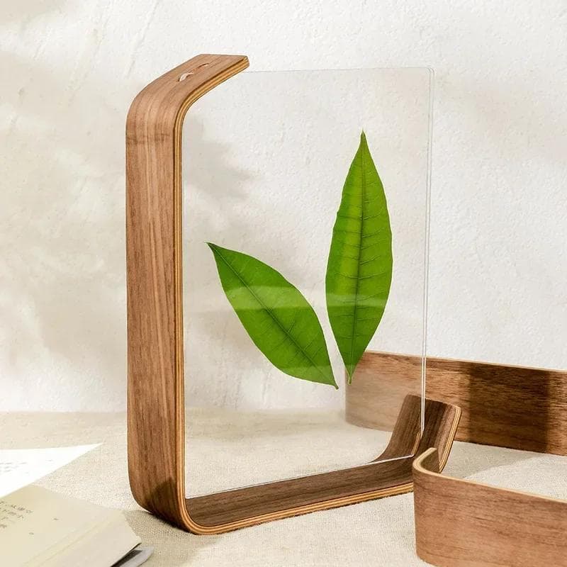 Nordic Acrylic Picture Frame Wooden Kpop Idol Photo Display Wedding Party Picture Holder Desktop Office Photo Decor 12.7x17.8cm 7inch