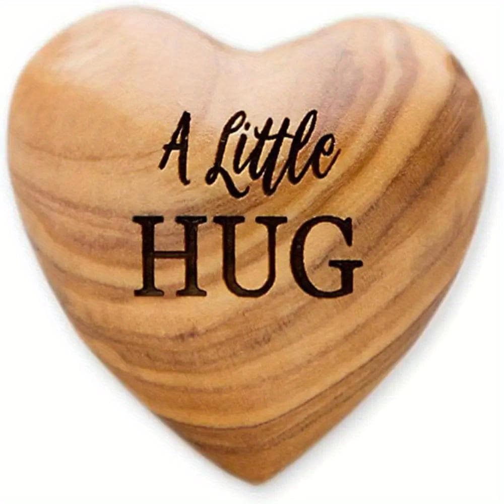 Little Pocket Hug Wooden Heart Tokens I Miss You Crafts Supplies for Friends Portable Creative Gift Valentine's Day Gift A little hug