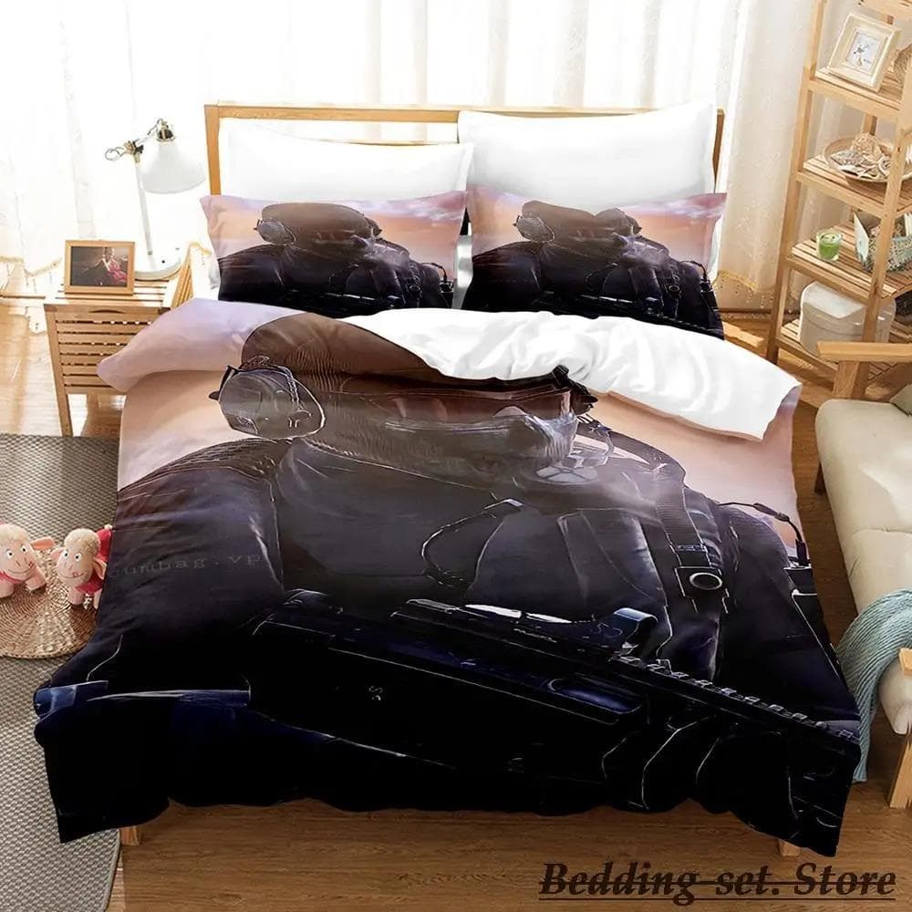 Game Call of Duty Simon Ghost Riley Bedding Set Cartoon Anime Three-piece Set Adult Kid Bedroom Duvetcover Sets 3D Shooting Game 70x133cm 2pcs