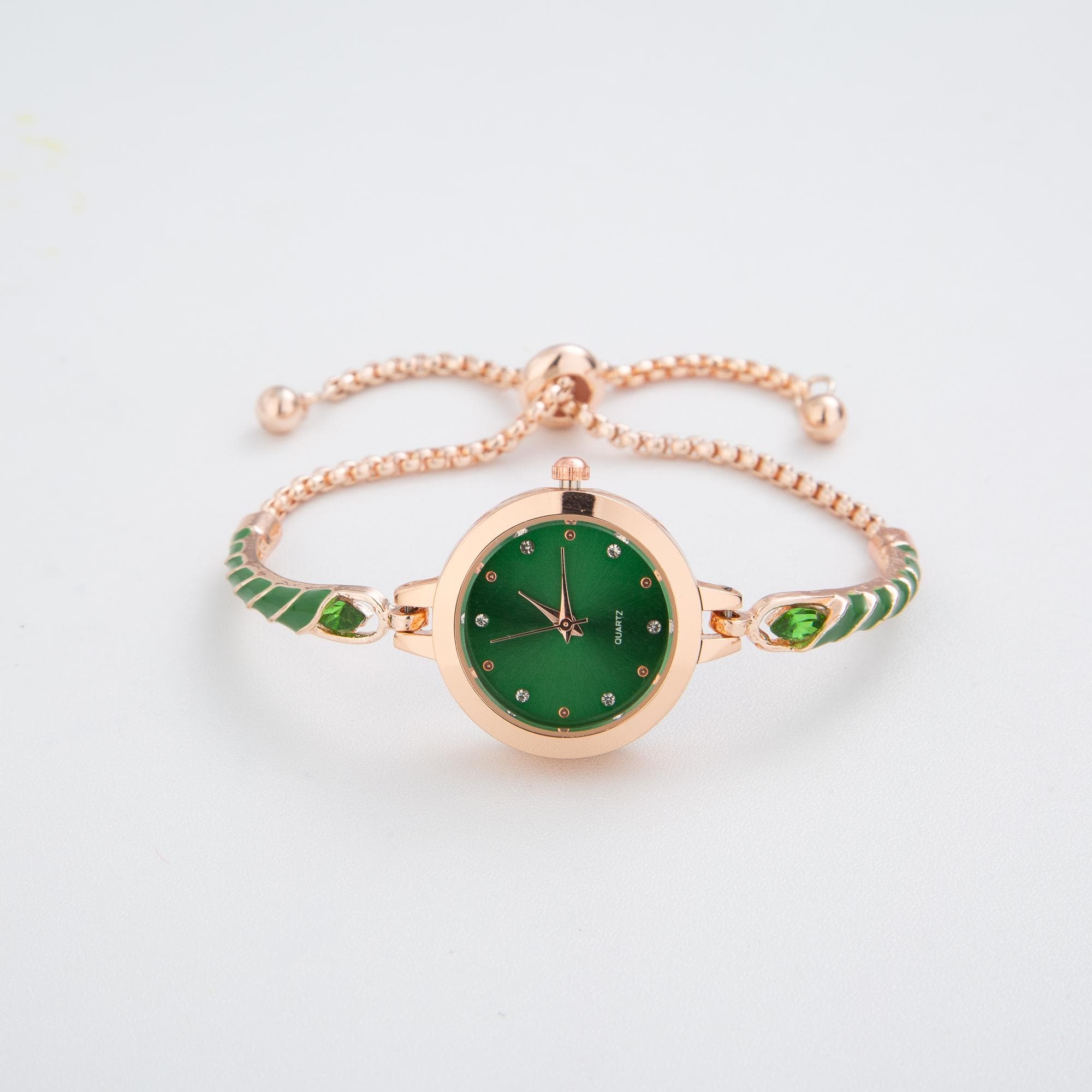 Elegant Bracelet Watches For Women Ladies Adjustable Bracelets Watch Fashion Quartz Wristwatches Gift green