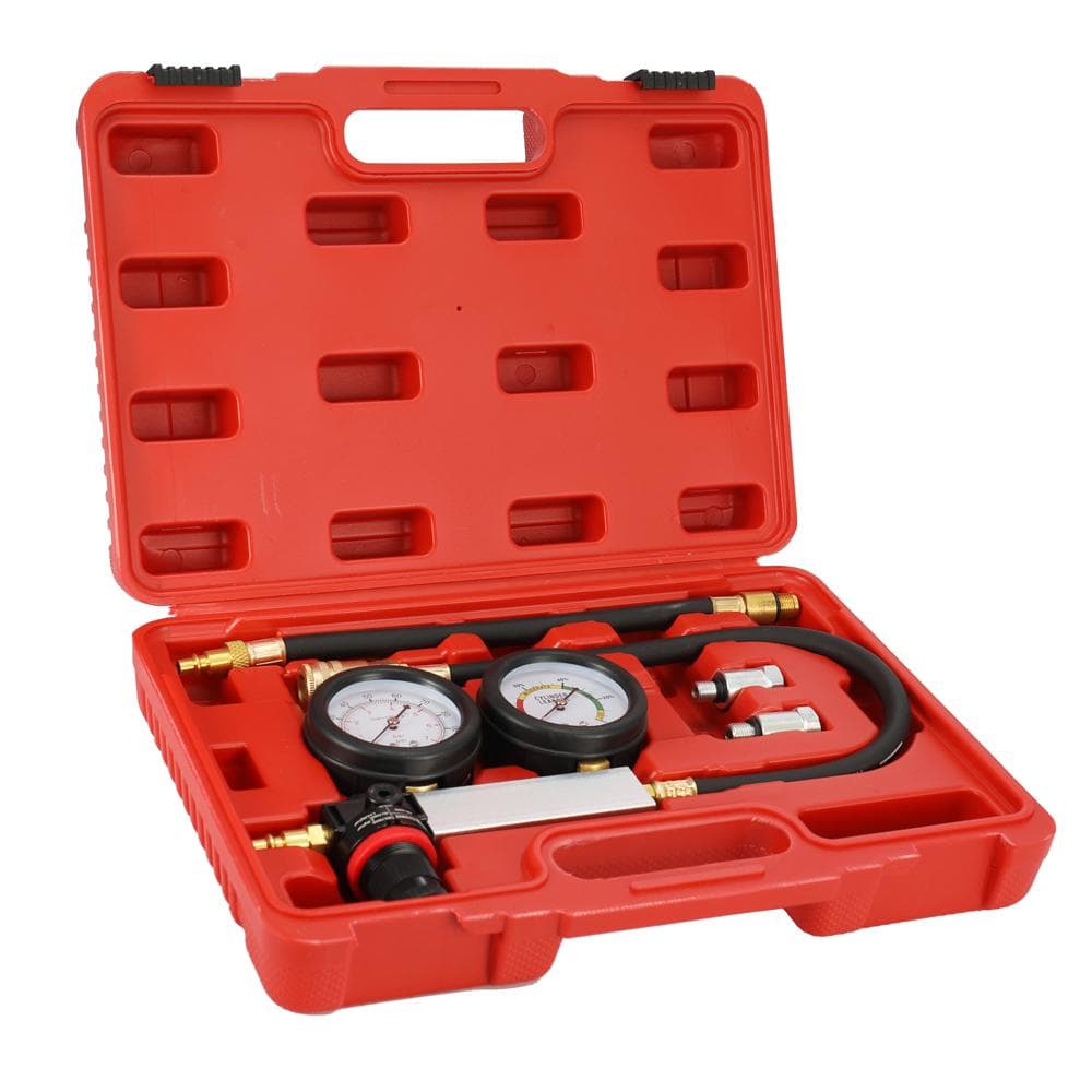 Auto Cylinder Leak Tester Leakage Detector Kit Set Petrol Engine Gauge Tool Kit Double