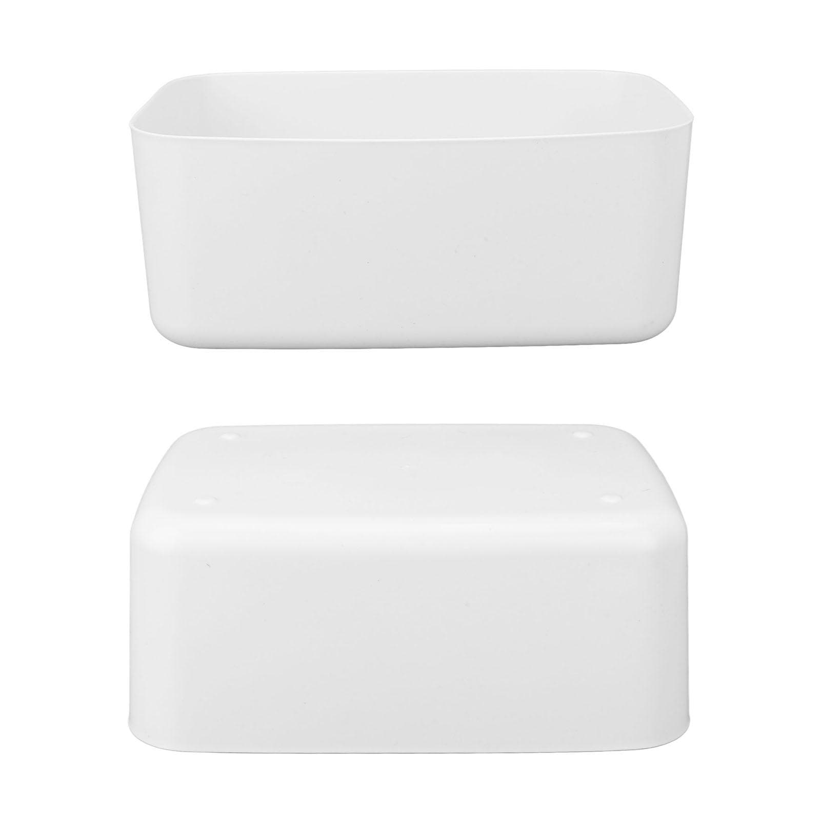 Storage Basket White Large Capacity Handle Design Durable PP Wide Application Plastic Storage