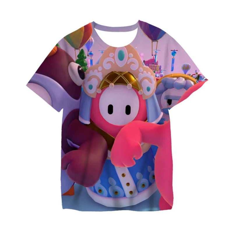 Games Fall Guys T Shirt For 3 to 14 Ys Kids Clothes Baby Boys T-shirt Kid Girls Tops Tee Children Clothing Boy T-shirts 160