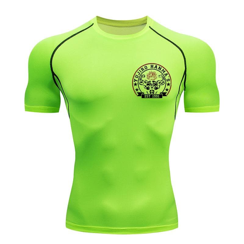 Baki Print Compression Shirts for Men Athletic Quick Dry Tshirts Tees Tops Gym Workout Fitness Undershirts Baselayers Rash Guard XXL