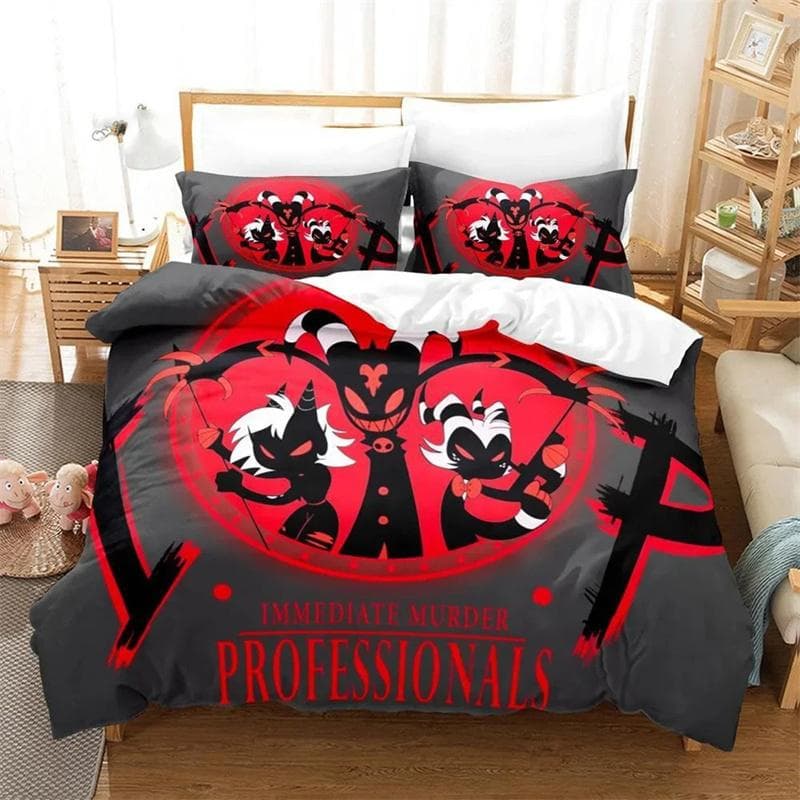 3D Print Helluva Boss Bedding Set,Duvet Cover Comforter Bed Set Quilt Cover Pillowcase,King Queen Twin Size Boys Girls Adults 240x220cm 3pcs