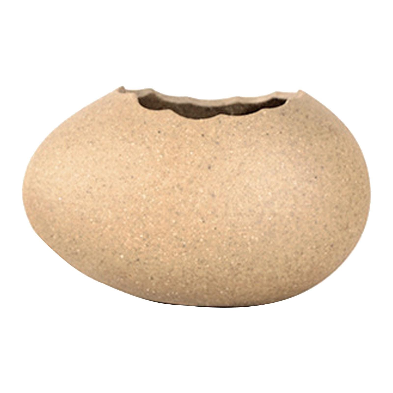Ostrich Egg Shaped Dessert Bowl Ceramic Ice Cream Bowl Decorative Snack Bowl Planter Pot for Home