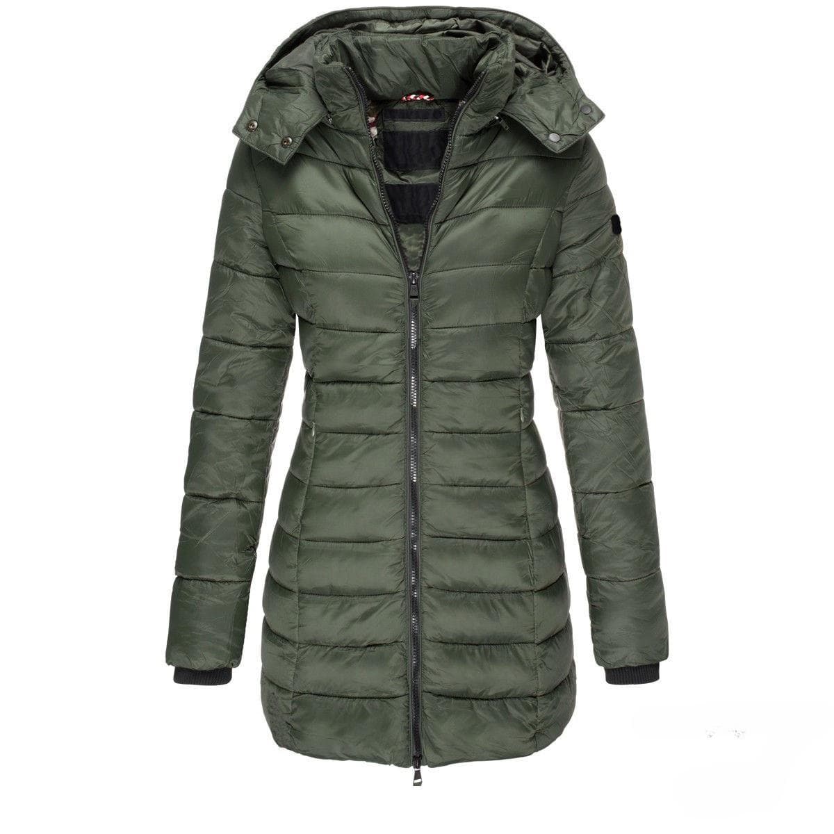 Women's Medium and Long Slim-fitting Cotton-padded Jackets, Warm Down Cotton-padded Clothes XXXL