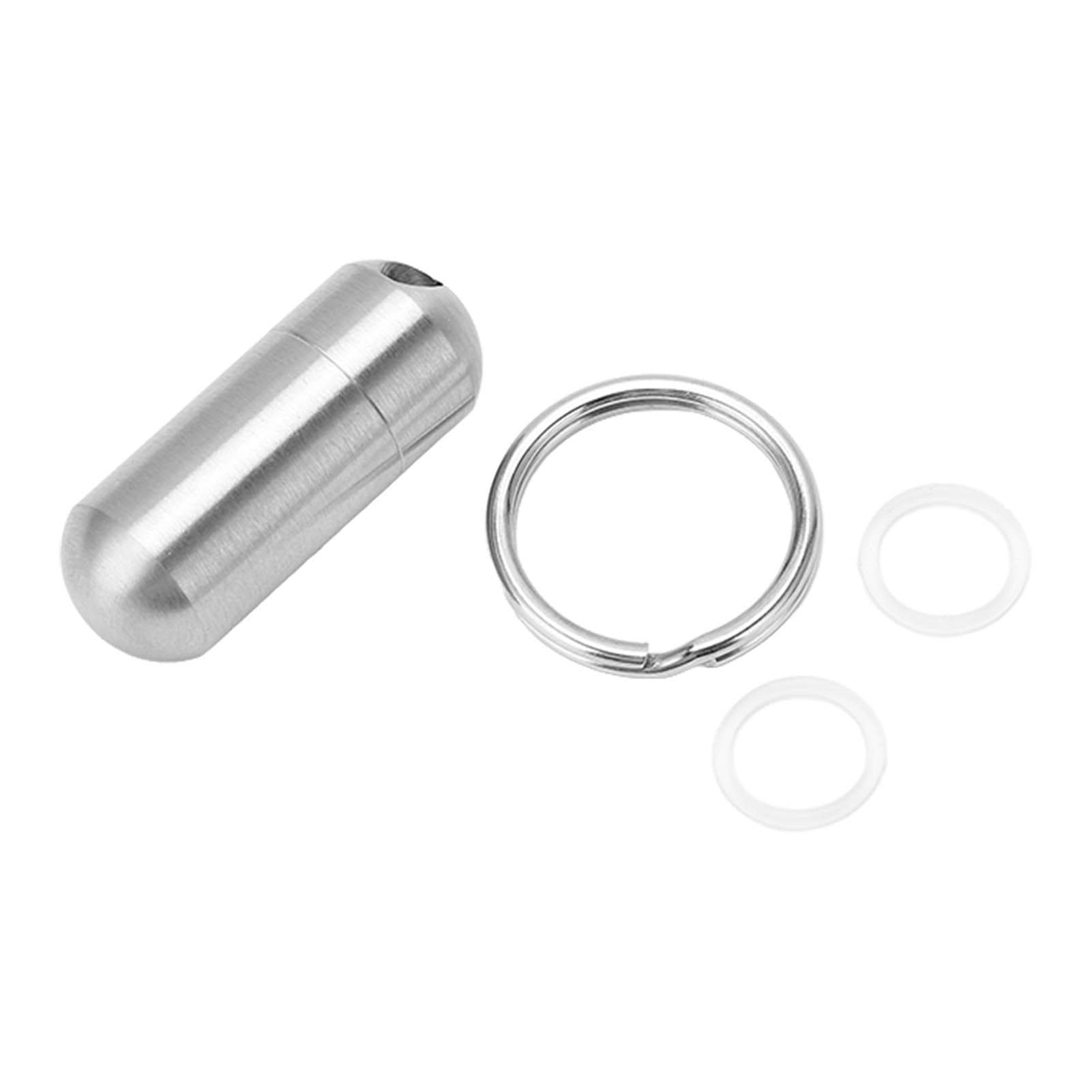 Portable Medicine Bottle Stainless Steel Waterproof Small Capsule Case Storage Container with