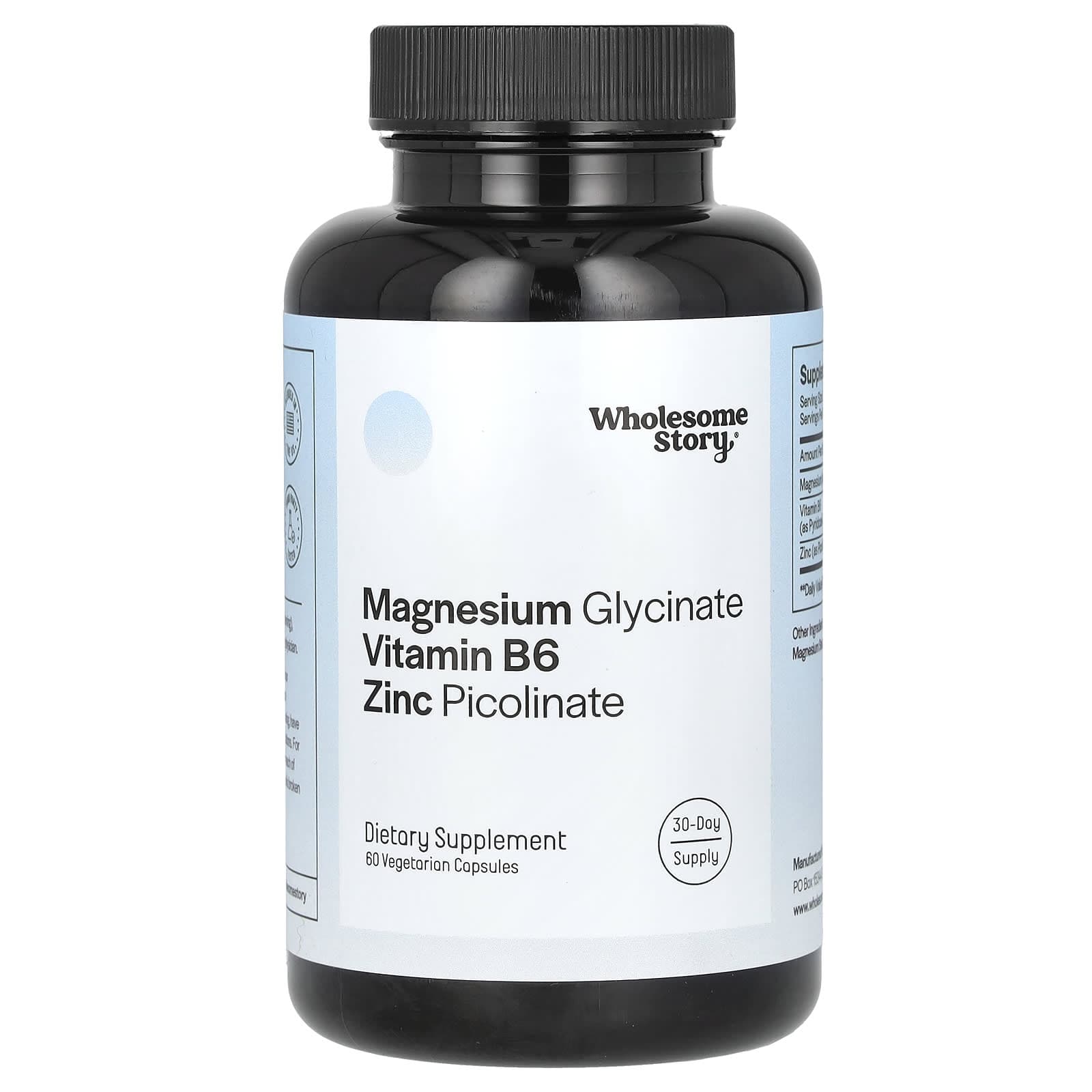 Wholesome Story, Zinc with Magnesium and Vitamin B6, 60 Veggie Capsules