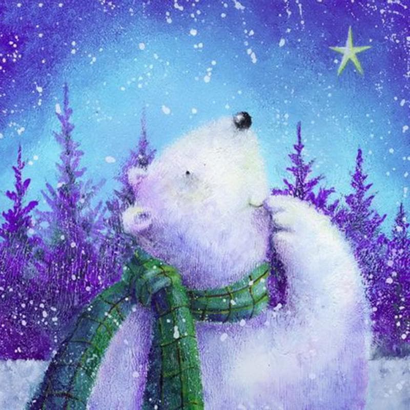Full Round Drill Diamond Embroidery Cartoon Bear 5D DIY Diamond Painting Cross Stitch Rhinestone 30x30CM