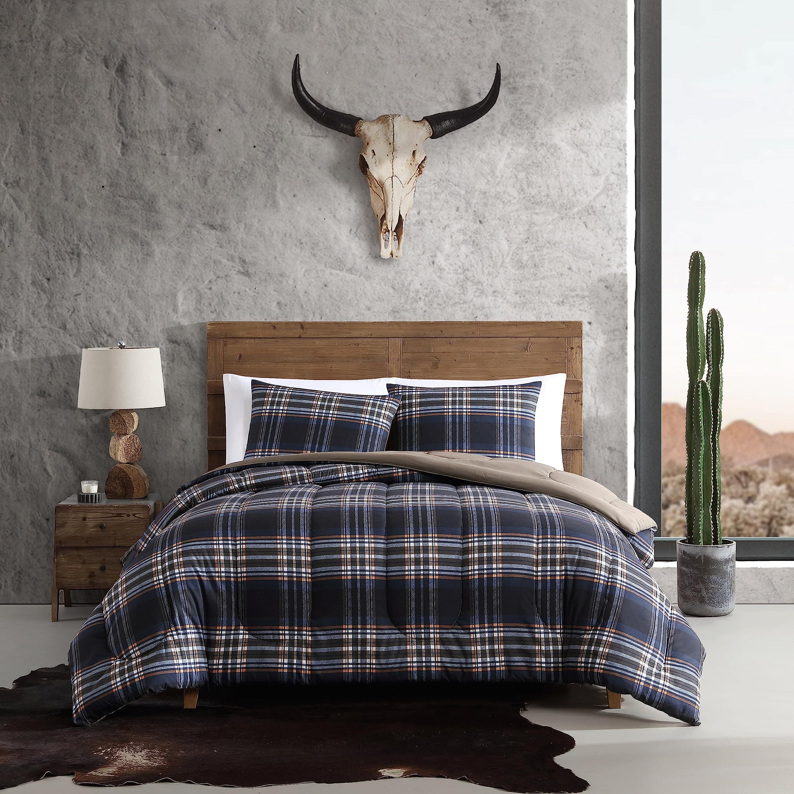 Plaid Duvet Cover Set, Striped Pattern Decorative 3 Piece Bedding Set with 2 Pillow Shams, Queen King Full Size, Home Decor EU single(135x200cm)