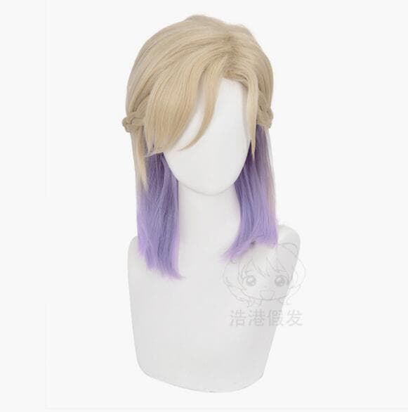 Men Women Wigs 45cm Game Twisted Wonderland Vil Schoenheit Braids Wig Cosplay Costume Heat Resistant Synthetic Hair One Size purple