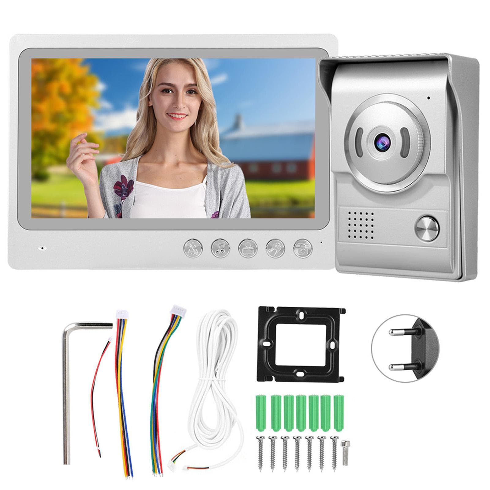 9in Wired to Wifi Video Intercom Doorbell IP55 Waterproof Night Vision Photo Shooting Recording