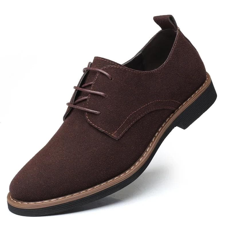 Fashion Men Dress Shoes Fashion Oxford Leather Shoes Comfortable Shoes For Mens Sneakers Large Size Suede Flat Footwear chaussure homme 44 brown