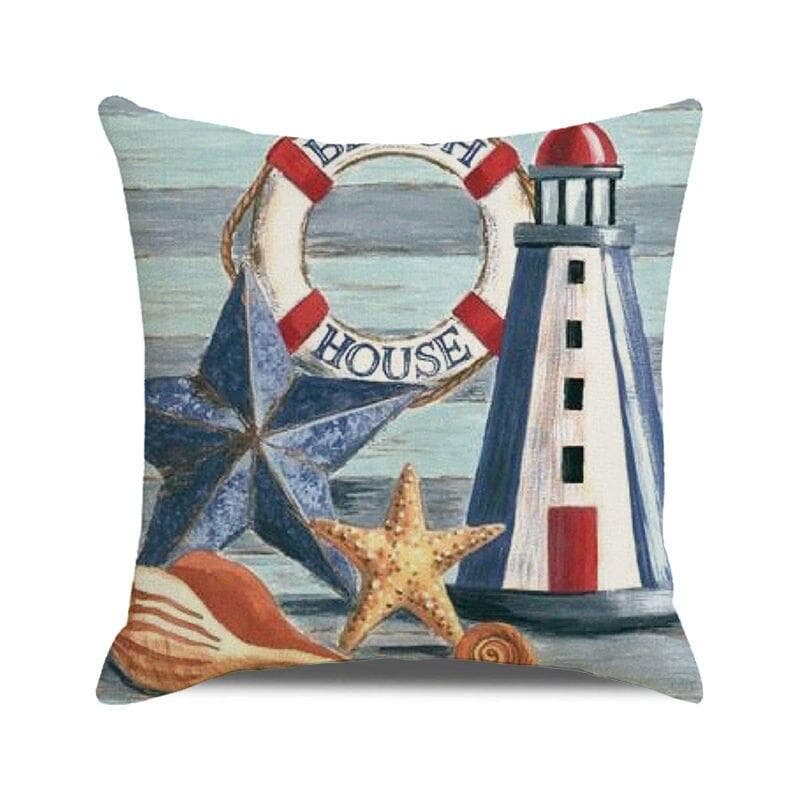 45x45 cm starfish beach chair sailboat slippers print pillowcase upholstery pillowcase nautical style cushion cover 50x50cm