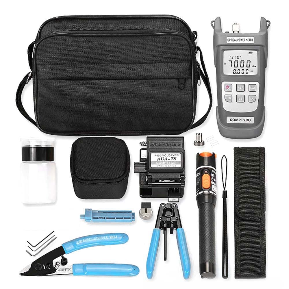 FTTH Fiber Optic Cold Shut Tool Kit Multifunctional Fiber Splicer Optical Power Meter multicolour