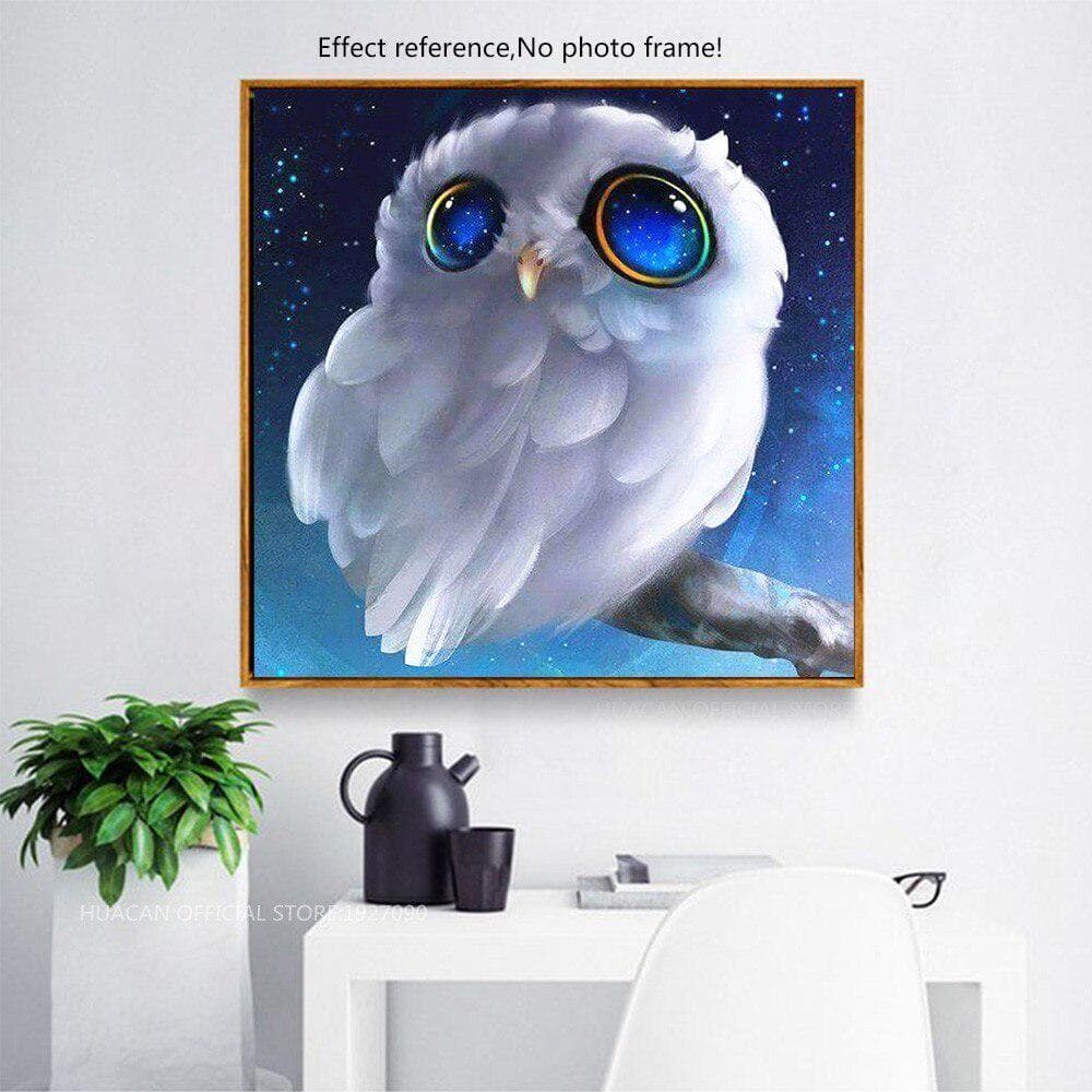 Diamond Painting Owl Full Round Diamond Embroidery Animal Diamond Mosaic Picture 30x30CM